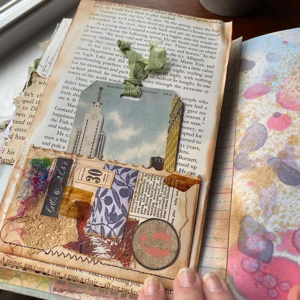 NWT - Hardcover Vintage Collage Art Journal with Owl Travelers Notebook